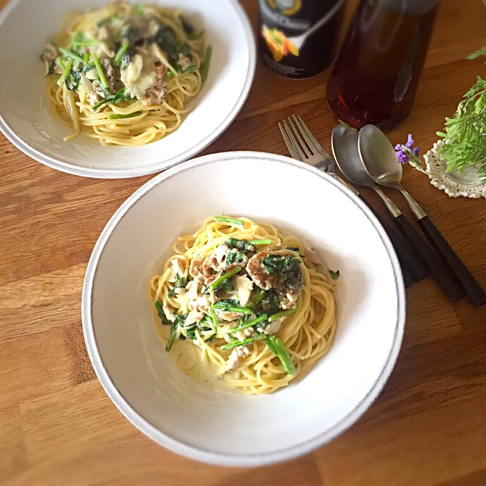 豚肉とほうれん草の
クリームパスタ|TKさん