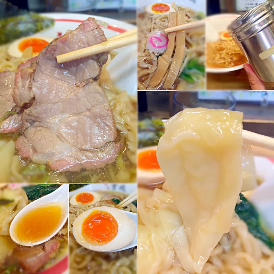 Snapdishの料理写真:吉兆 ワンタン麺＋煮玉子のあれやこれや〜（≧∇≦）|morimi32さん