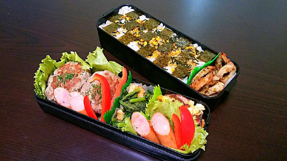 旦那弁当☆ハンバーグ和定食弁♪|pikyuさん