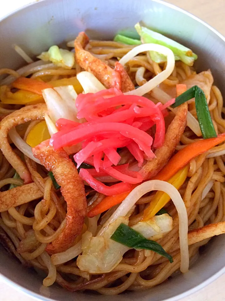 男子弁当 野菜たっぷりソース焼きそばだよぉ〜♬|Booパパさん