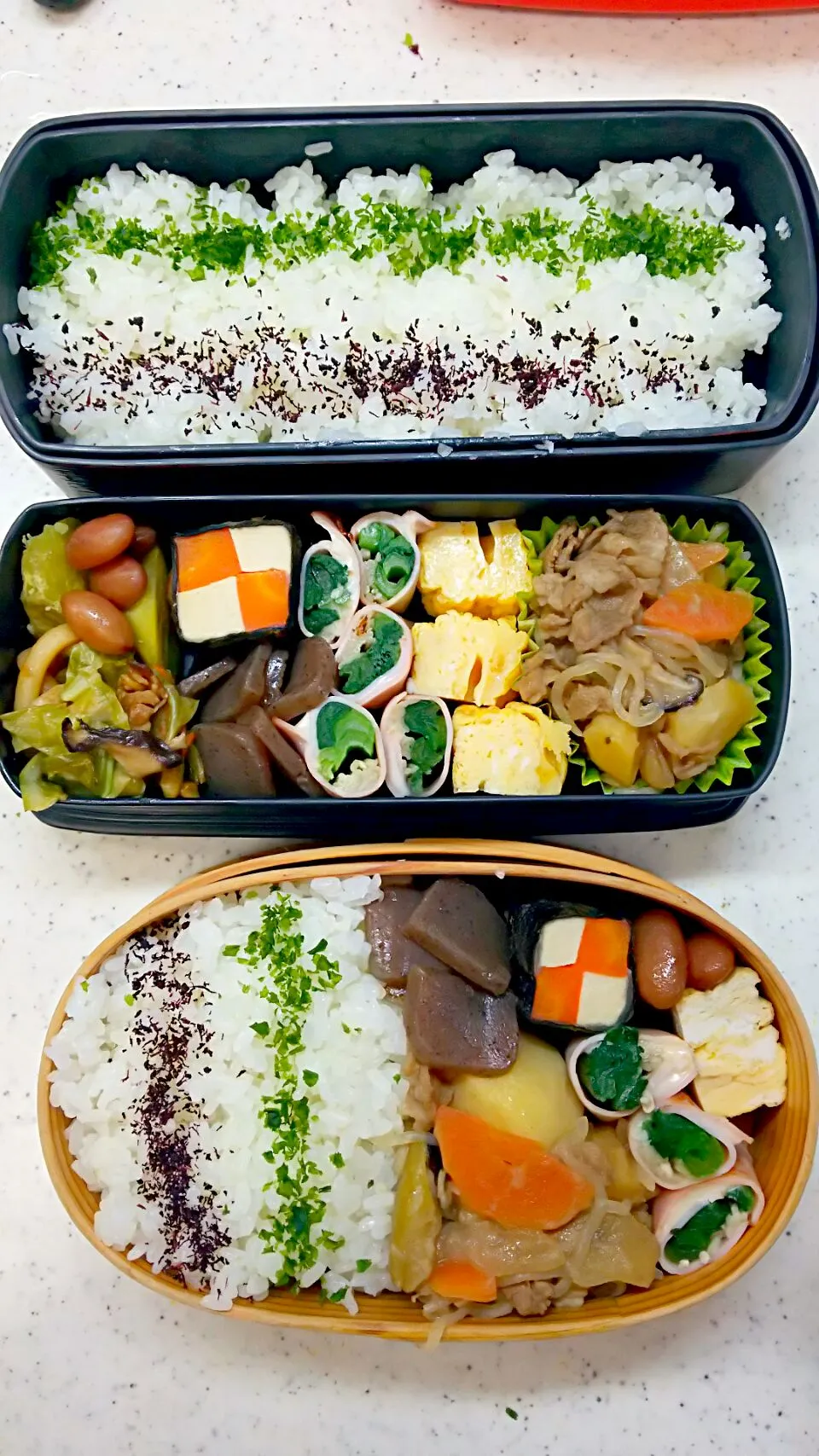 夫と自分のお弁当|ちよさん