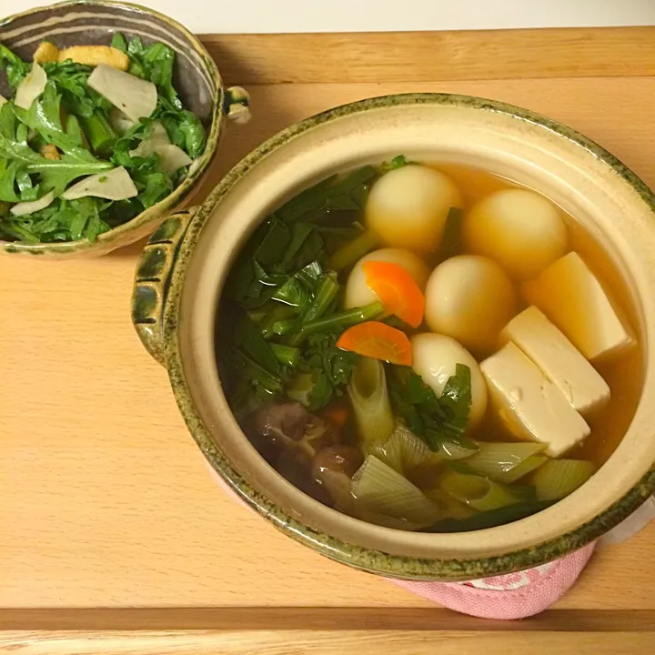 春菊とカブのサラダ、餃子鍋|Yuki Kamogawaさん