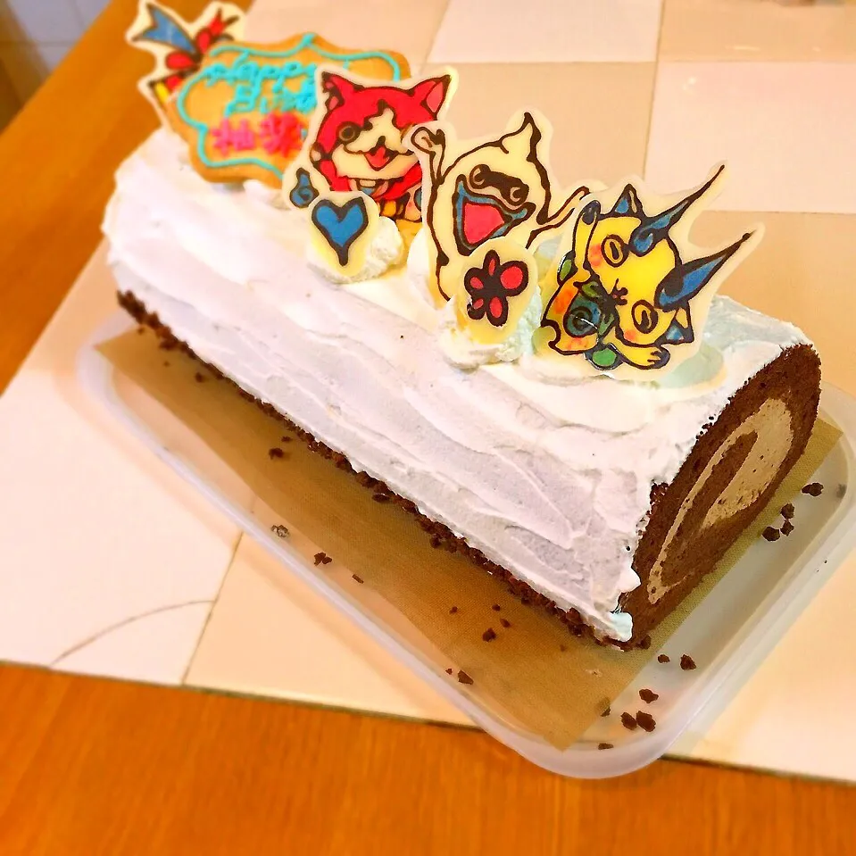 お誕生日ロールケーキ♪|☆run☆さん