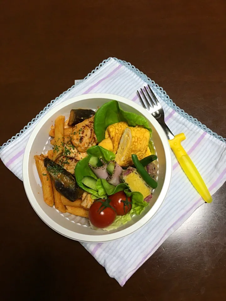 鶏と茄子のナポリタン風弁当|maiさん