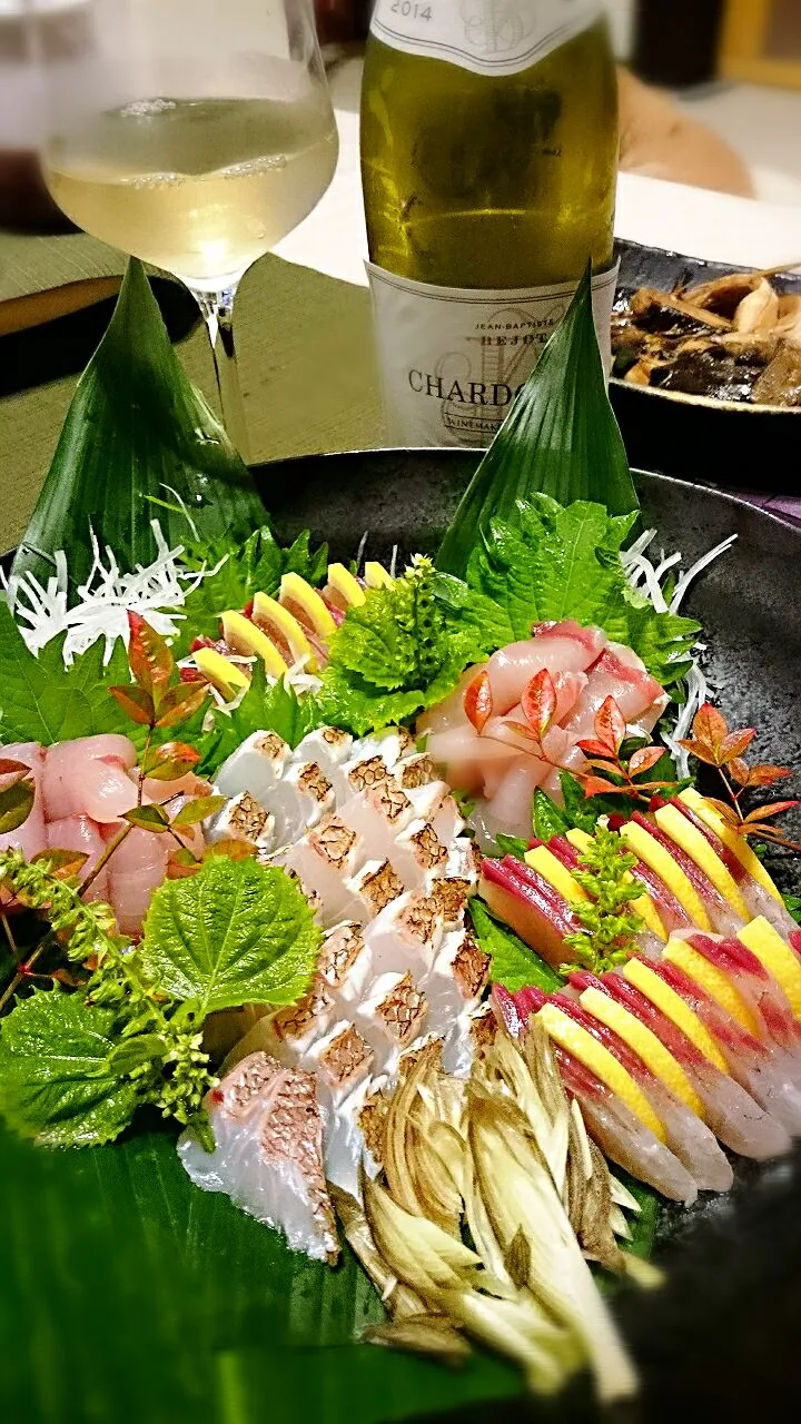 鯛とイナダ🐟でシャルドネ🍷＼(^^)／|ナムナムさん