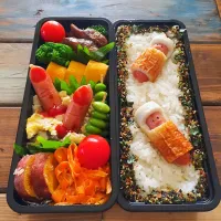 Snapdishの料理写真:ハロウィン指入り弁当。