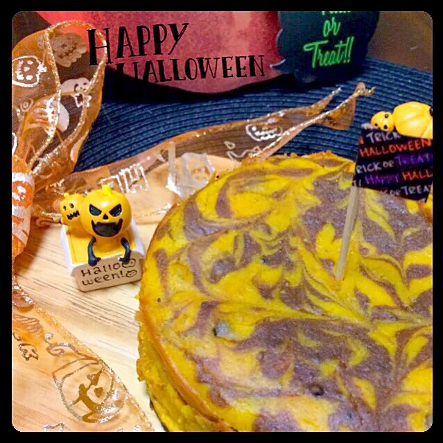 混ぜるだけ～🎃パンプキンチーズケーキ🎃♡happy Halloween♡🎃|まぁちゃんさん