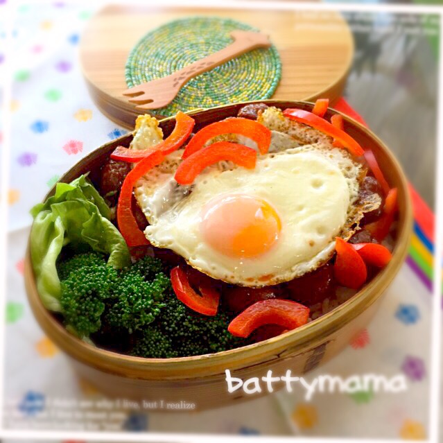 市販のミートボールで簡単8分 ロコモコ丼弁当battymamaの節約しても美味しいお弁当 ばってぃーまま Snapdish スナップディッシュ Id Fraa