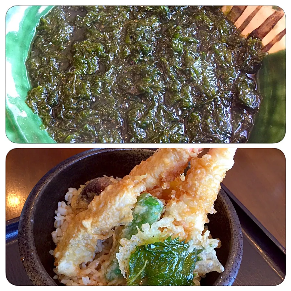 Snapdishの料理写真:南伊豆あおさ使用！
磯野かけUDONと天丼SET|buhizouさん