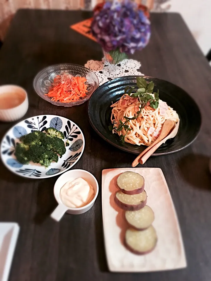 残り物晩ご飯♡|あきんこさん