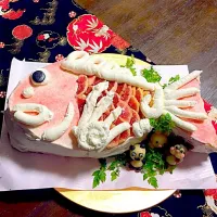 Snapdishの料理写真:お食い初め 鯛ケーキ