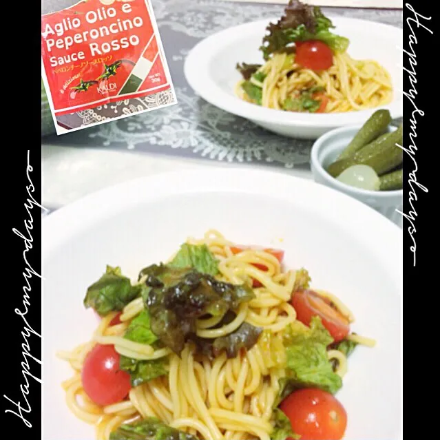 カルディのパスタソースで。トマトペペロンチーノ🍅糖質0麺🍝|桜央里さん