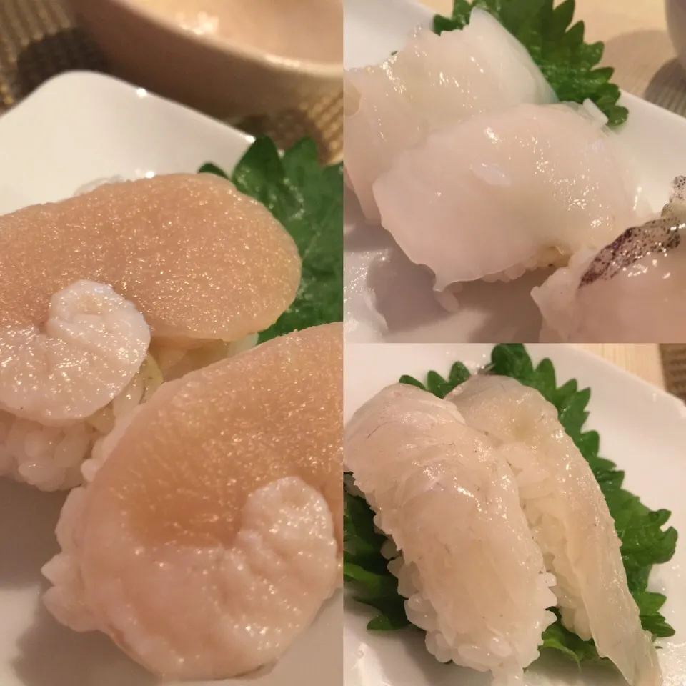 家でお寿司🍣握った 平貝 アオリイカ ヒラメなど|cocoさん