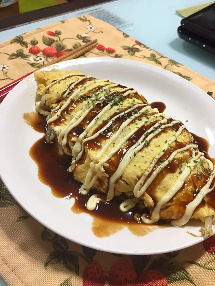 お夜食のとん平焼き|ぽんさん