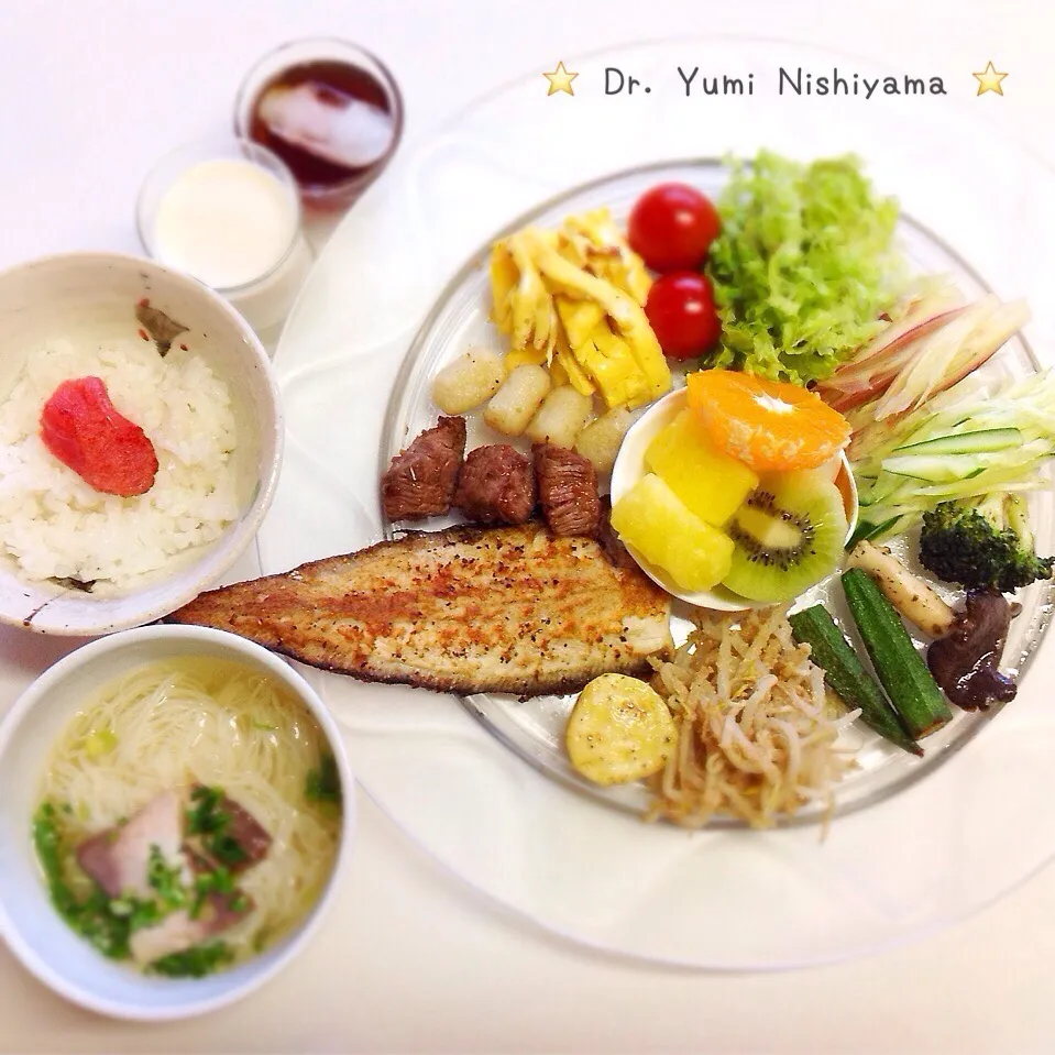 Snapdishの料理写真:2015年10月27日の「ドクターにしやま由美式ダイエットプレート」の朝食をご紹介します‼️|ドクターにしやま由美式時計回りダイエットプレートさん