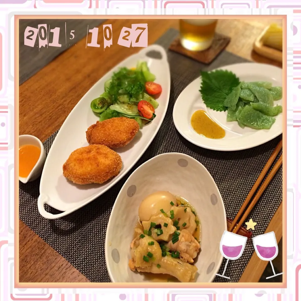 Snapdishの料理写真:海老カツ
手羽元とちくわぶの煮物
さしみこんにゃく|𓇼 Ⓢ Ⓗ Ⓘ Ⓝ Ⓞ Ⓑ Ⓤ 𓇼さん