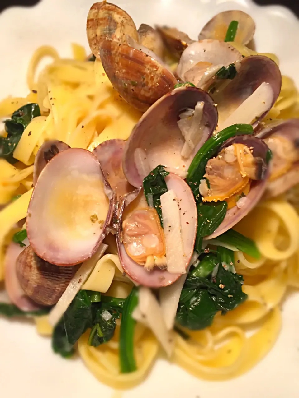 Snapdishの料理写真:Spaghetti alle vongole<3 ボンゴレ♡|Kobe mommy& co. （子）さん