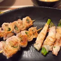 ガク魁‼︎男飯さんの料理 豚 しそ巻き 串 居酒屋風 pork and shisoLeaf roll|fufufuさん