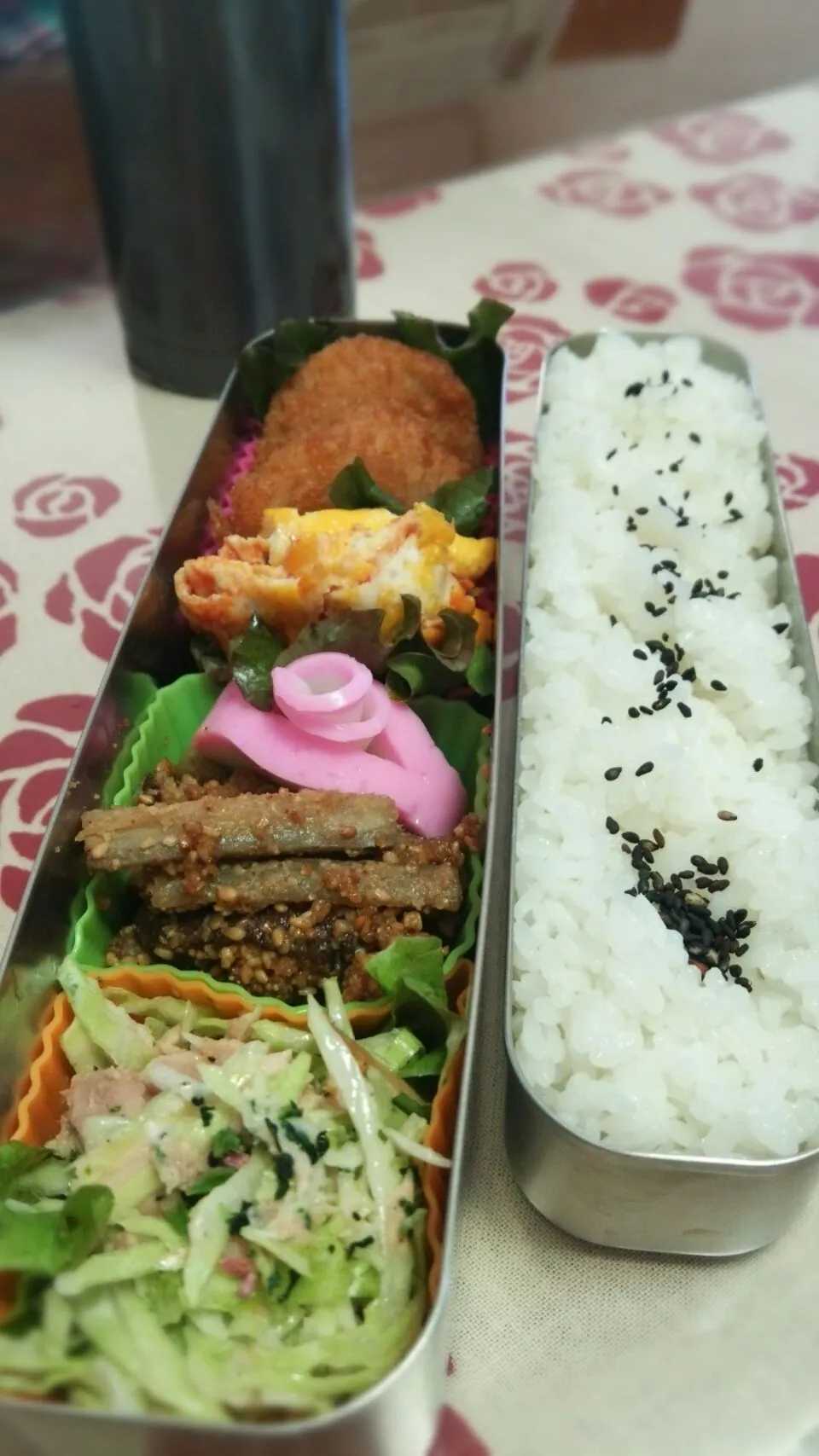 長男のお弁当🍱 2015.10.28
～山本真希さんの牛蒡と椎茸の胡麻酢和え～|Mihoさん