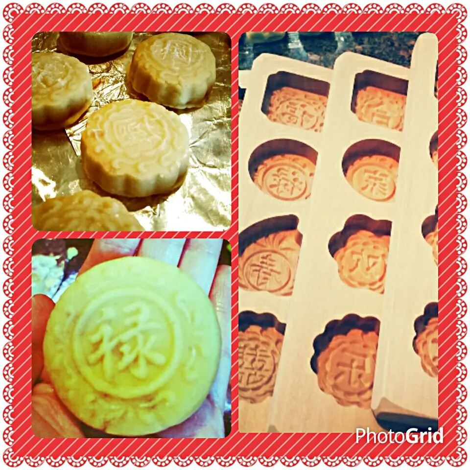 Making traditional mooncakes with my family.  I like to use the wooden mold instead of the plastic ones  :).|Jihollandさん