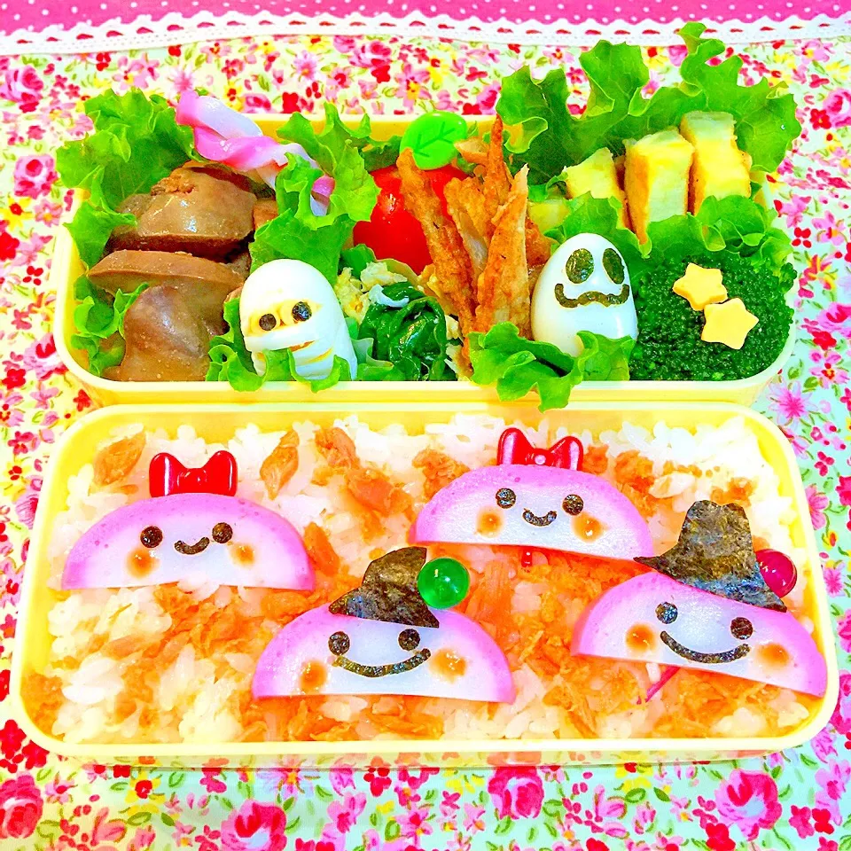 Snapdishの料理写真:今日の娘のお弁当
和風な？ハロウィン弁当|りんりんさん