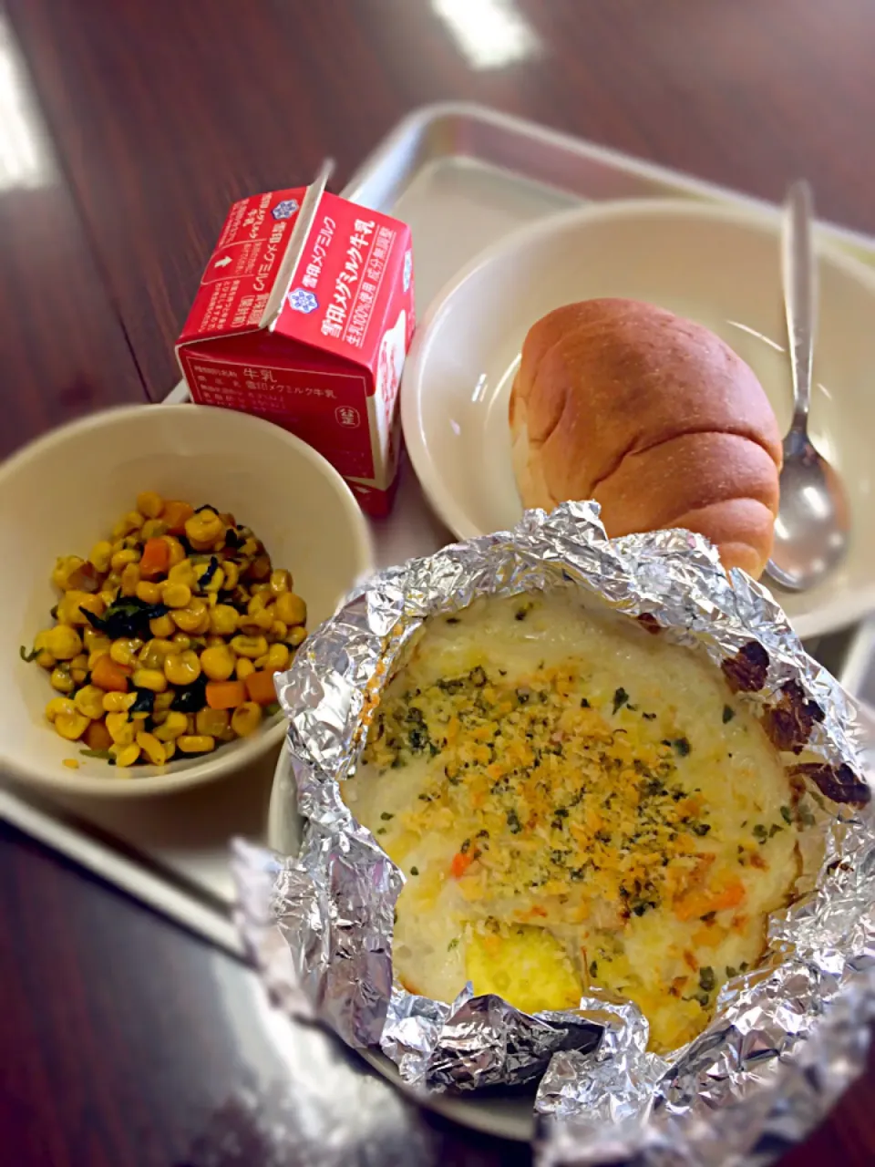 Japan school lunch! Sweet potato and macaroni gratin|Piapplesさん