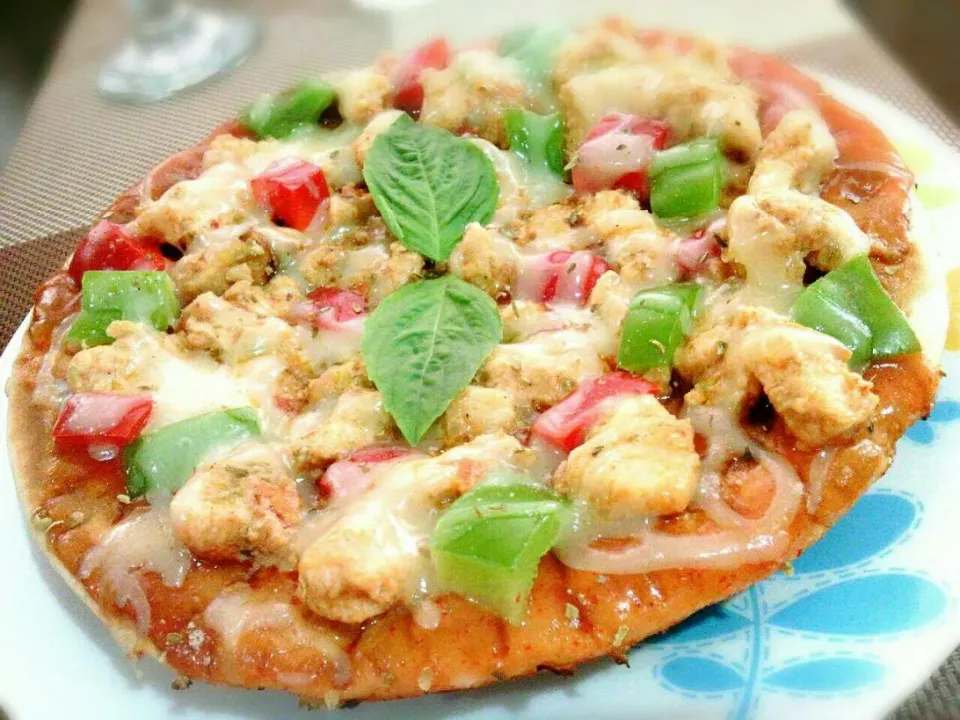 カレーチキンのピザ Curry Chicken Pizza✔|🌼 Pooja's Kitchenette 🌼さん