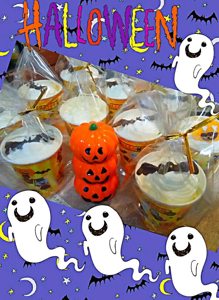 Snapdishの料理写真:🎃trick or treat 👻
シフォンカップケーキ😚|ひとみんΨ(*´∀｀)Ψさん