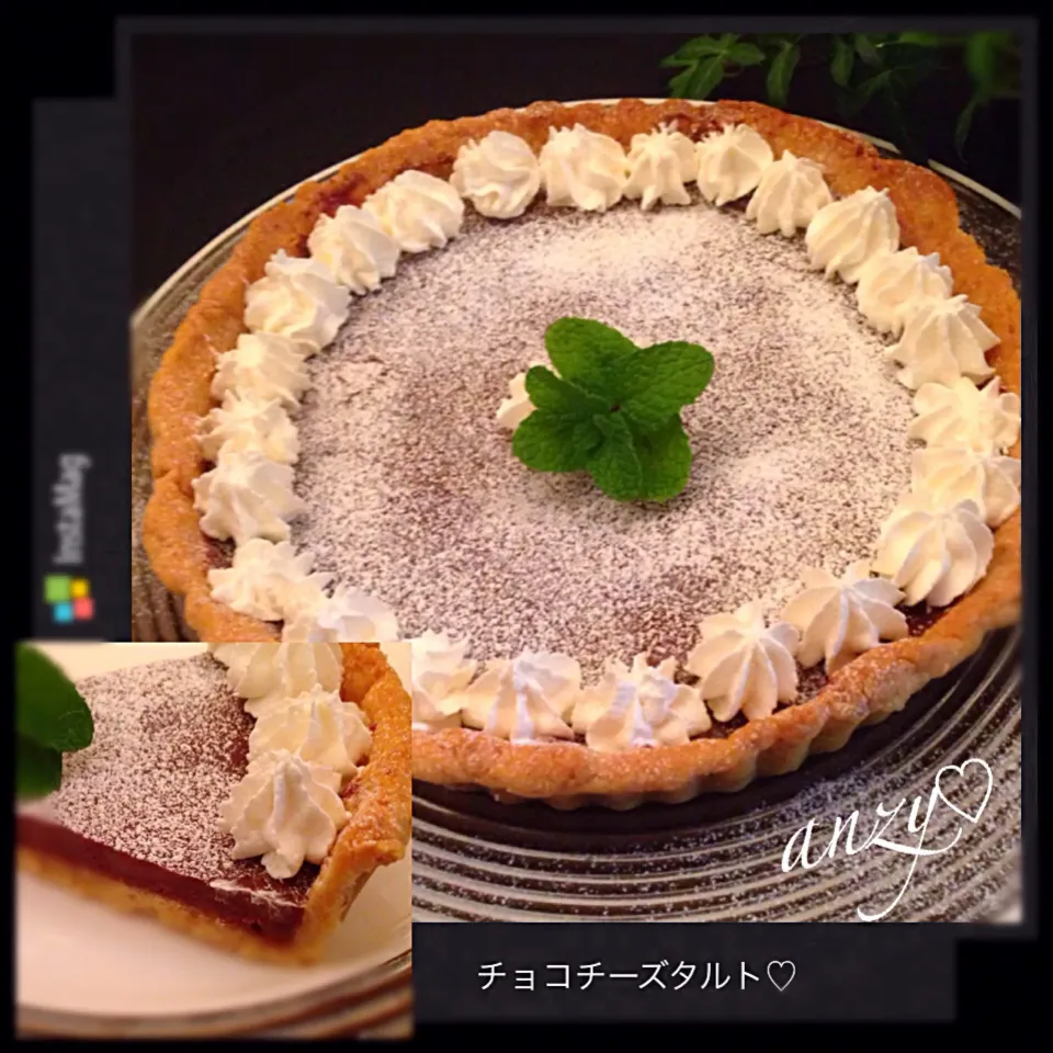 Snapdishの料理写真:♡チョコチーズタルトで〆♪(๑ᴖ◡ᴖ๑)♪♡|anzyさん