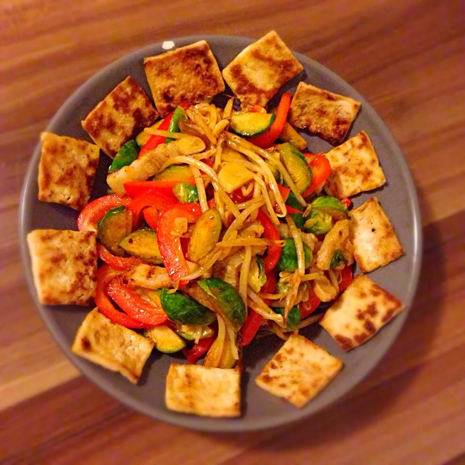 Fried Tofu and vegetables with sweet chili sauce|March☀さん