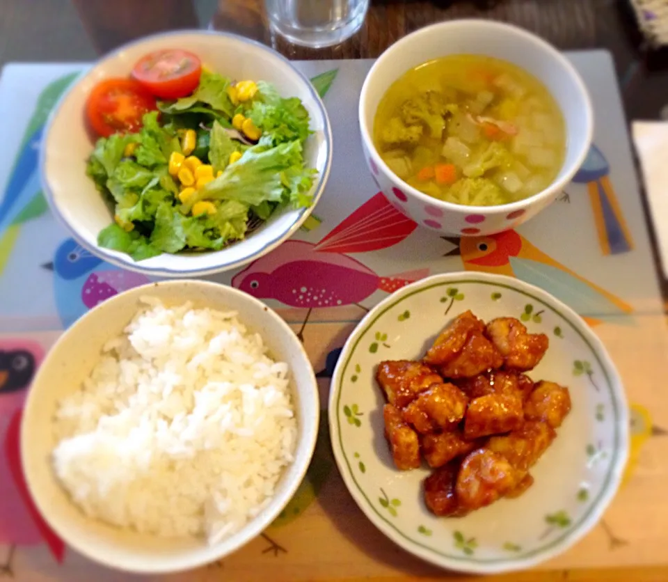 Snapdishの料理写真:チキンのさっぱりランチ🍴|チビミミさん