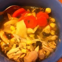 Chicken noodle soup with kale and homemade noodles|Traci Wilson Curryさん