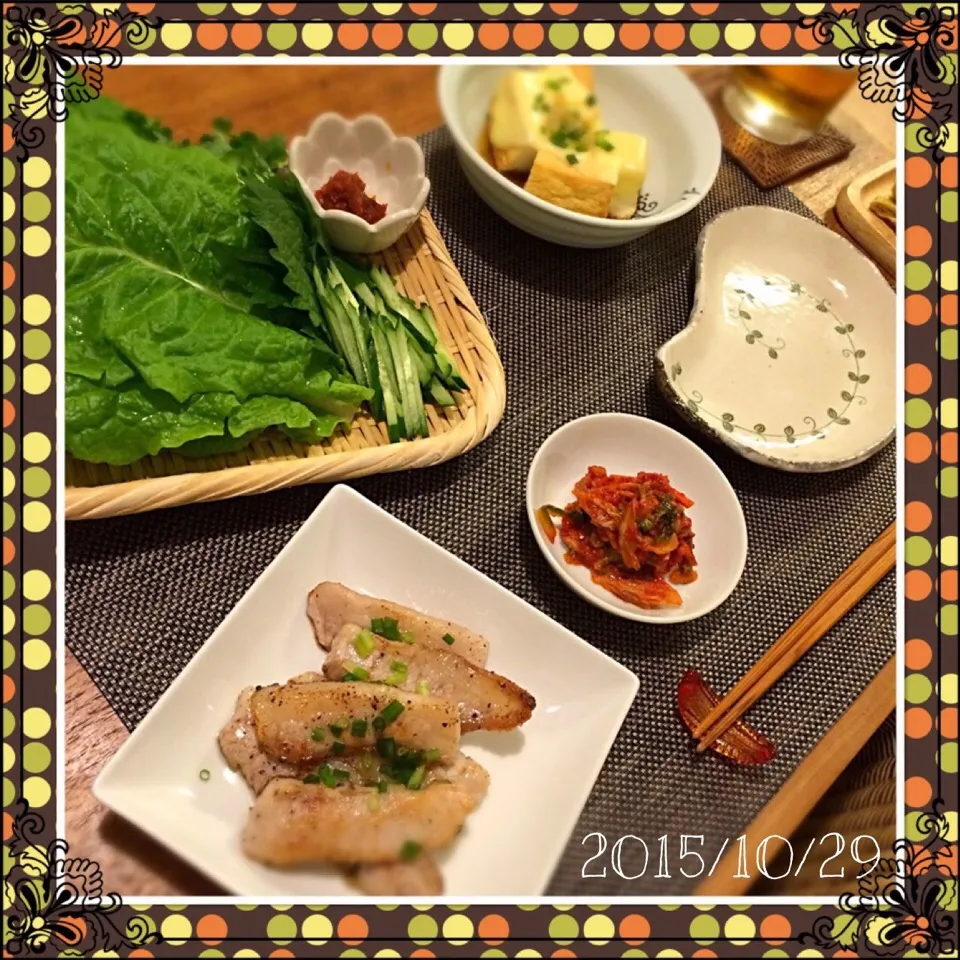 Snapdishの料理写真:豚トロ＆巻き野菜
厚揚げチーズ|𓇼 Ⓢ Ⓗ Ⓘ Ⓝ Ⓞ Ⓑ Ⓤ 𓇼さん