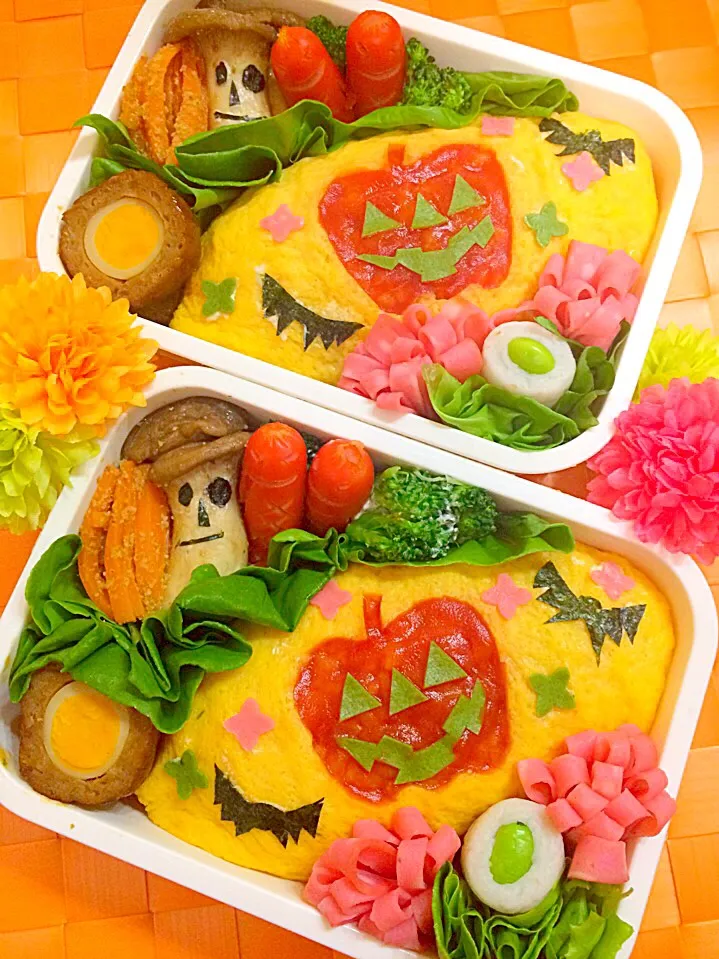 👻ハロウィンオムライス弁当🎃|ゆりねかふぇさん