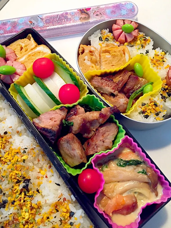 スペアリブ弁当！寝坊したから中学の下駄箱まで配達😅|asamisaraさん