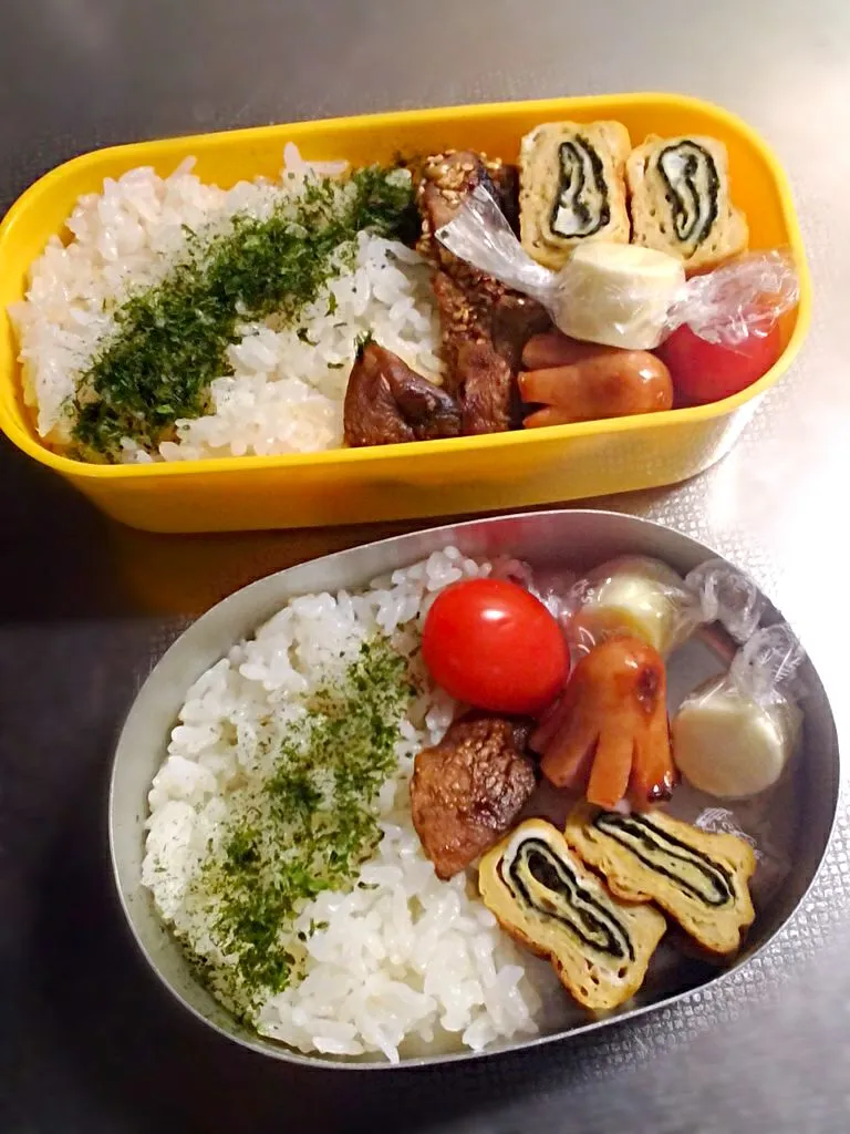 高校生と幼稚園児(朝ごはん用)のお弁当|せおりつさん