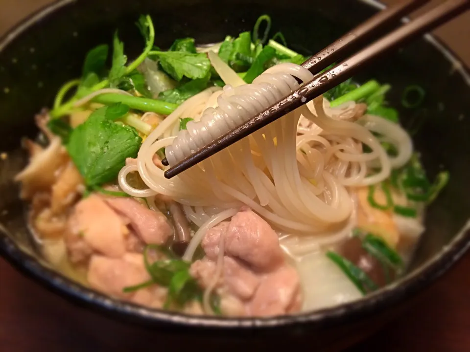 味噌仕立て 鶏きのこ鍋風温めん6|半田手延べそうめんの店 阿波や壱兆さん