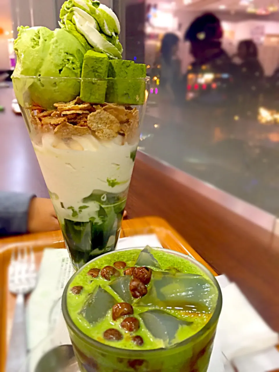 👑 nana's  green  tea   の 抹茶生チョコレートパフェ  &   豆かんフローズン|ch＊K*∀o(^^*)♪さん