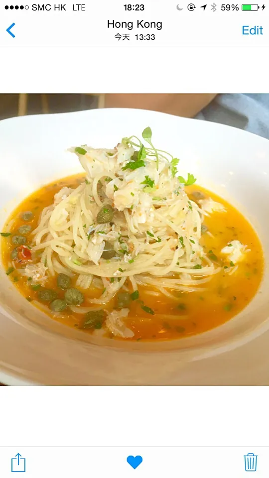 Crab angel hair pasta|Takashima Mariさん