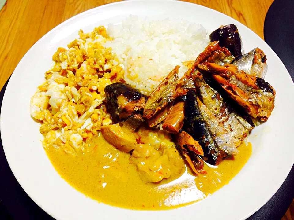 Snapdishの料理写真:Egg fish chicken curry ..|avarnとayakaさん