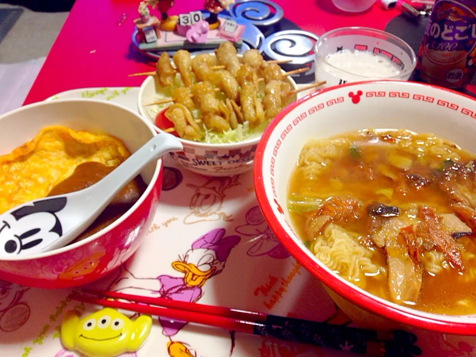 きゃべつぷちとまとさらだ
とりかわやき
かれーみにどんぶりたまごやきのせ
かんこくのらーめん|ミッキーまうすさん