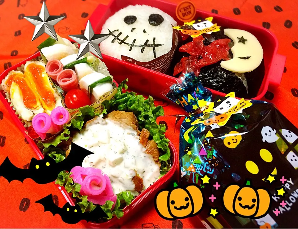 🎃ーHappy Halloween ー🎃中2男子弁当〜👱🏼⚽️Trick or Treat🎃👻お菓子付き༘*|sally.127さん