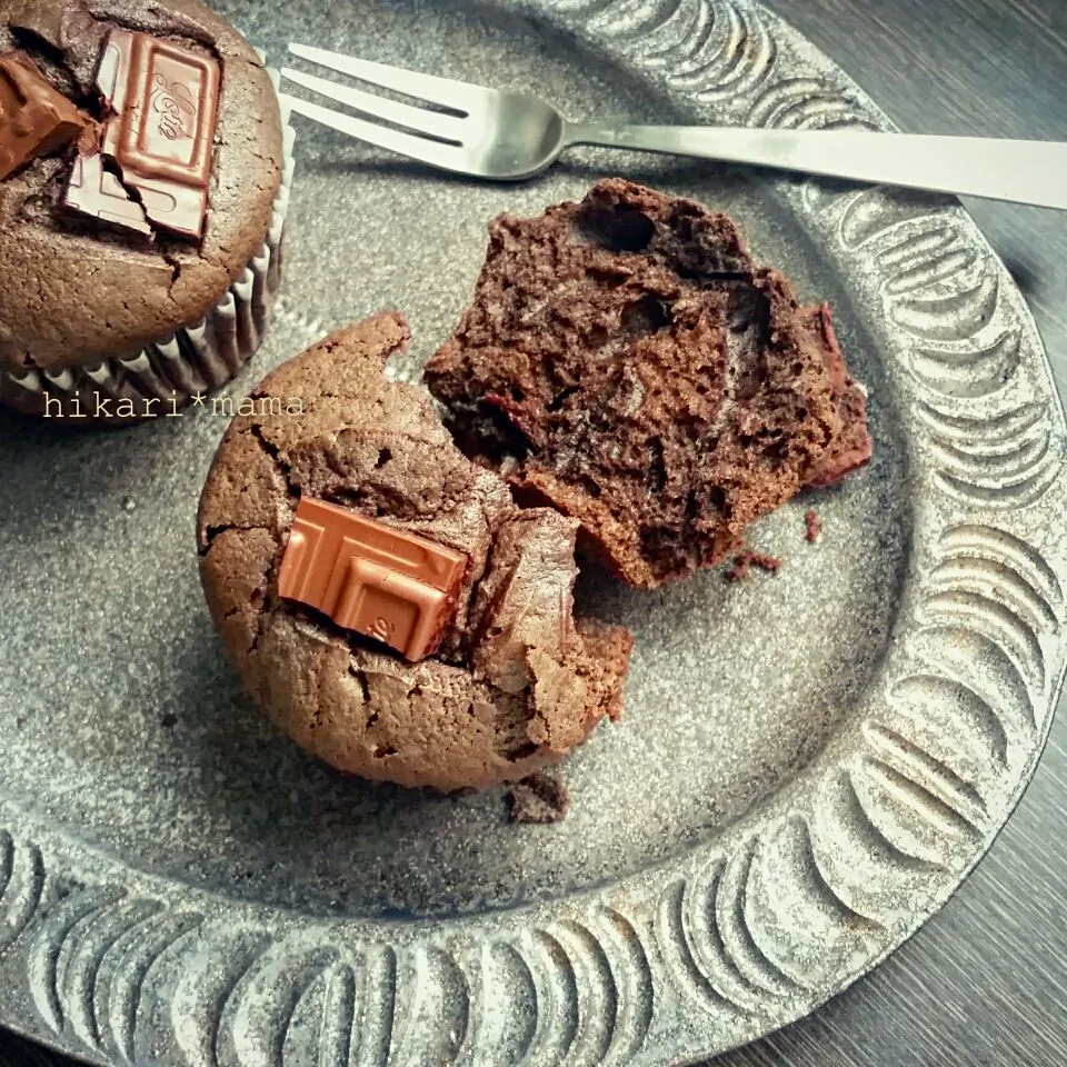 ふんわりしっとりチョコマフィン😋🍴|ひかりママさん