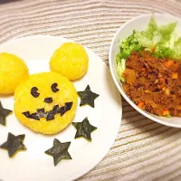 Snapdishの料理写真:ハロウィンミッキー＆タコライス風|ぷみさん