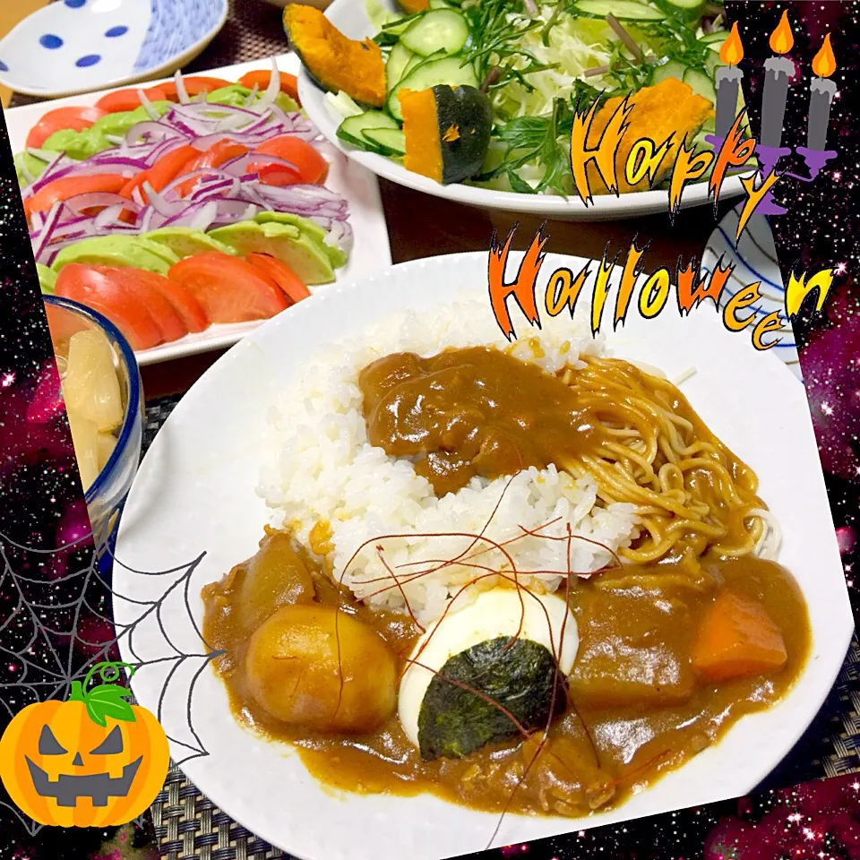 ハロウィン料理   貞子カレー風 カレー|miyukiさん