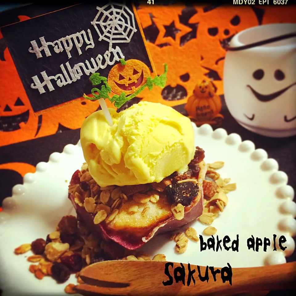 Chef 中川浩行さんの料理 焼きりんご🍎で🎃HAPPY  HALLOWEEN🎃|さくちんさん