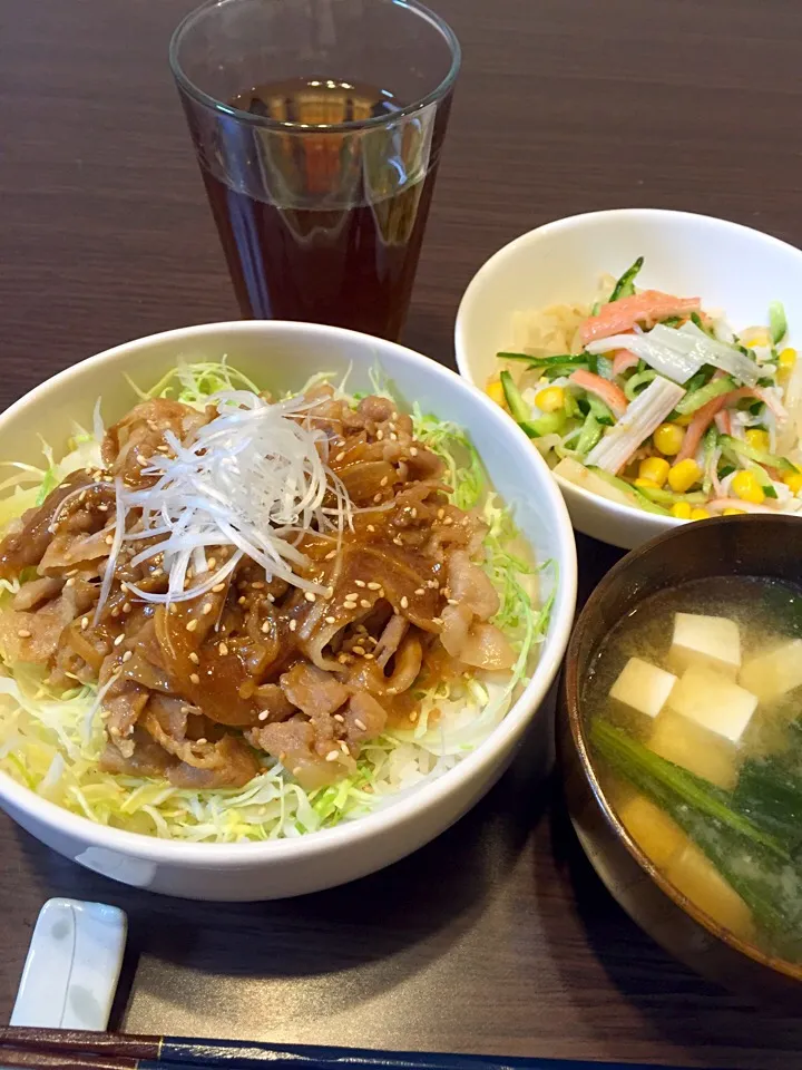 豚丼の晩ご飯|mikaさん