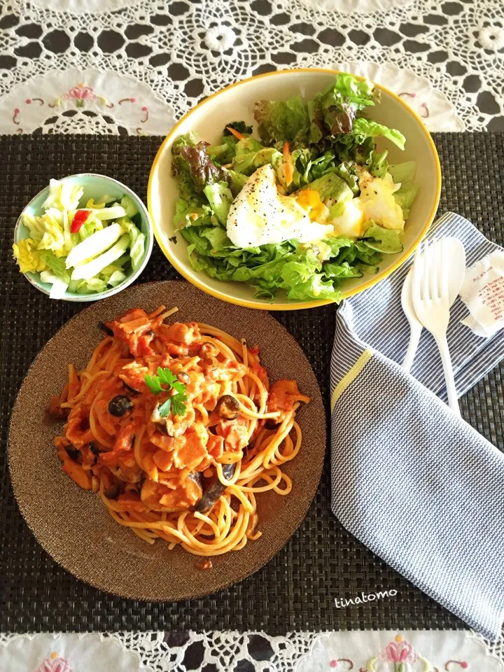 トマトクリームソースパスタランチ！|Tina Tomoko😋さん