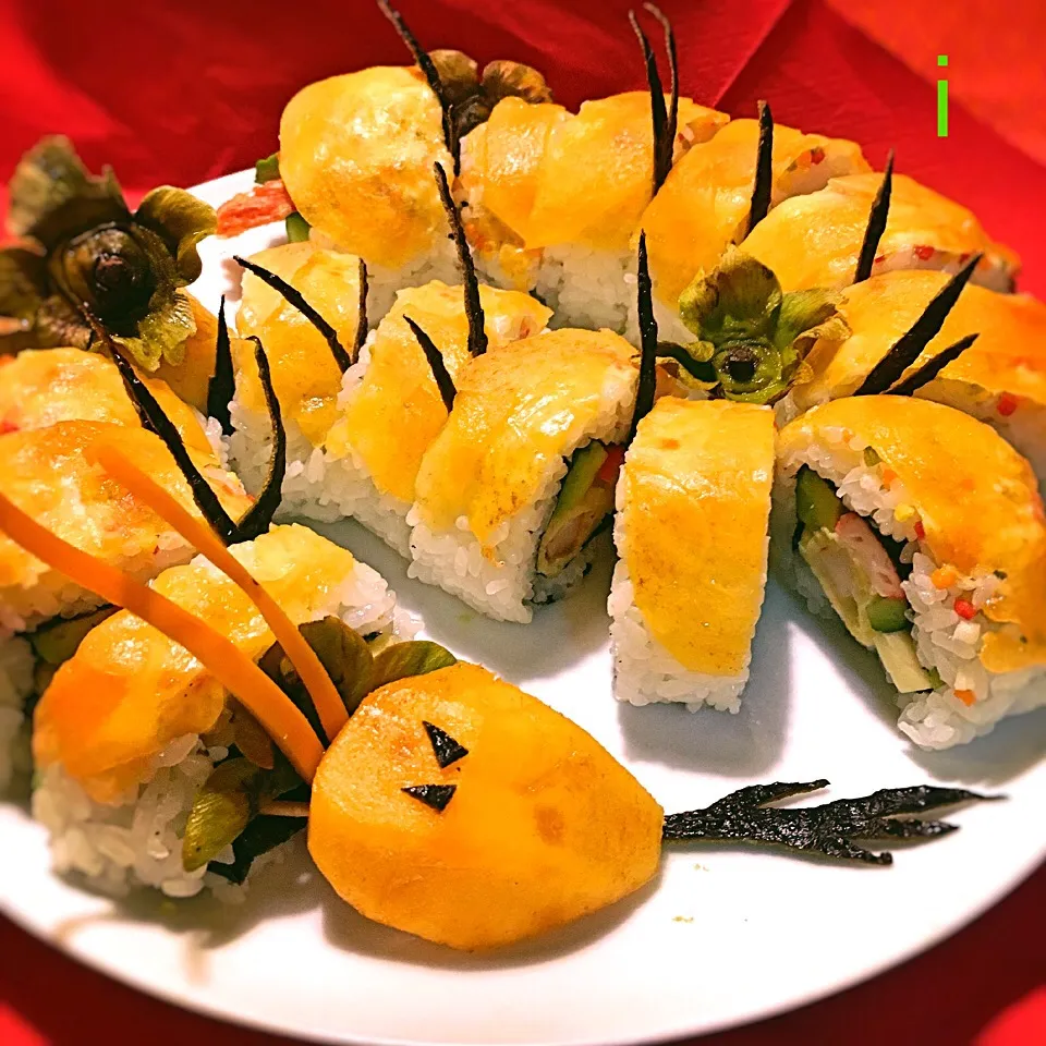 ドラゴンロール 🐲 柿 バージョンでオレンジ龍 【Dragon Roll SUSHI w/persimmon】|izoomさん