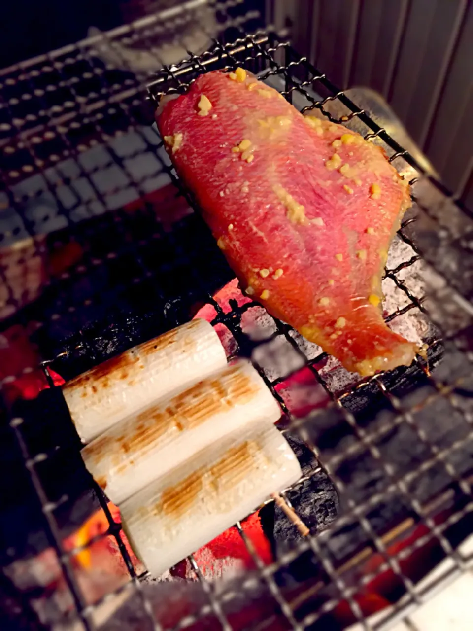 金目の西京焼きとネギ|海老禁さん